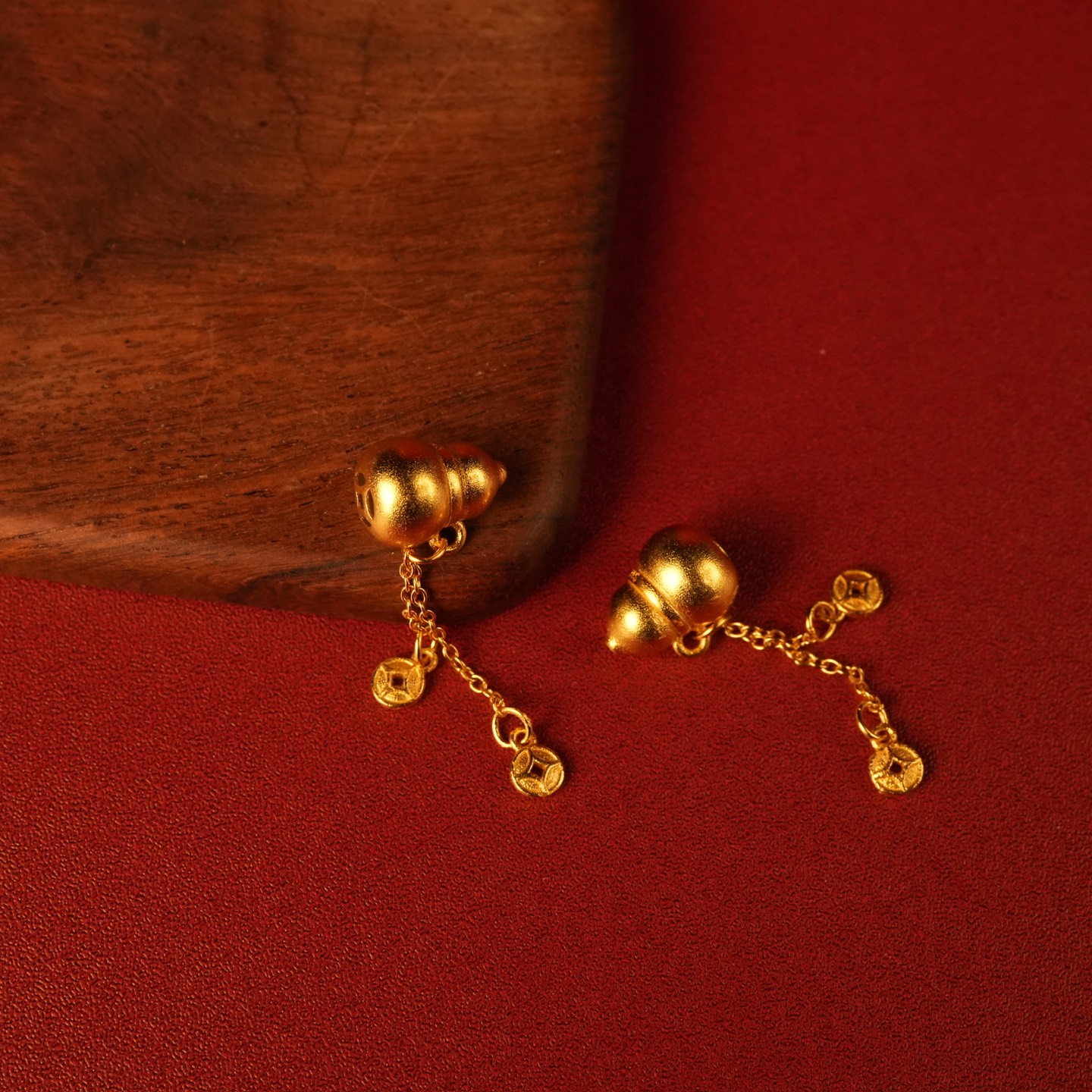 Charm bạc hồ lô mạ vàng