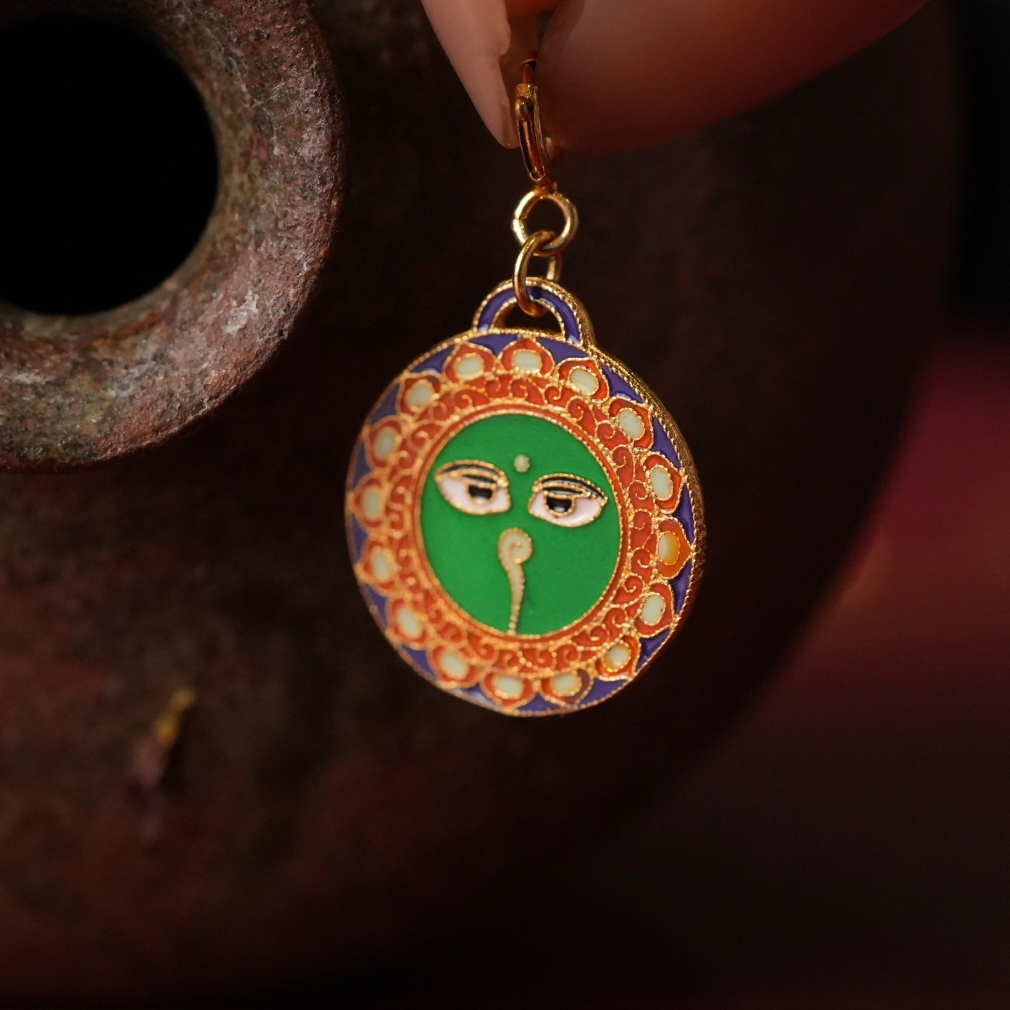 Charm lục thần tài khảm pháp lam