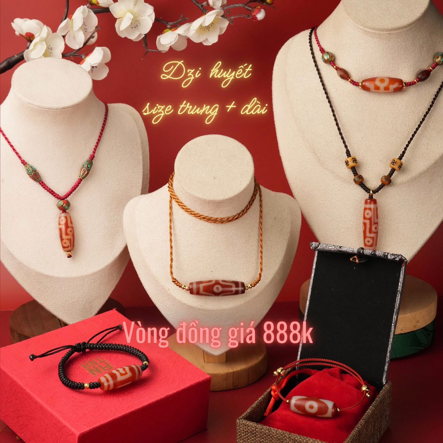 Vòng Dzi huyết size trung - Chương trình Tết An Lành