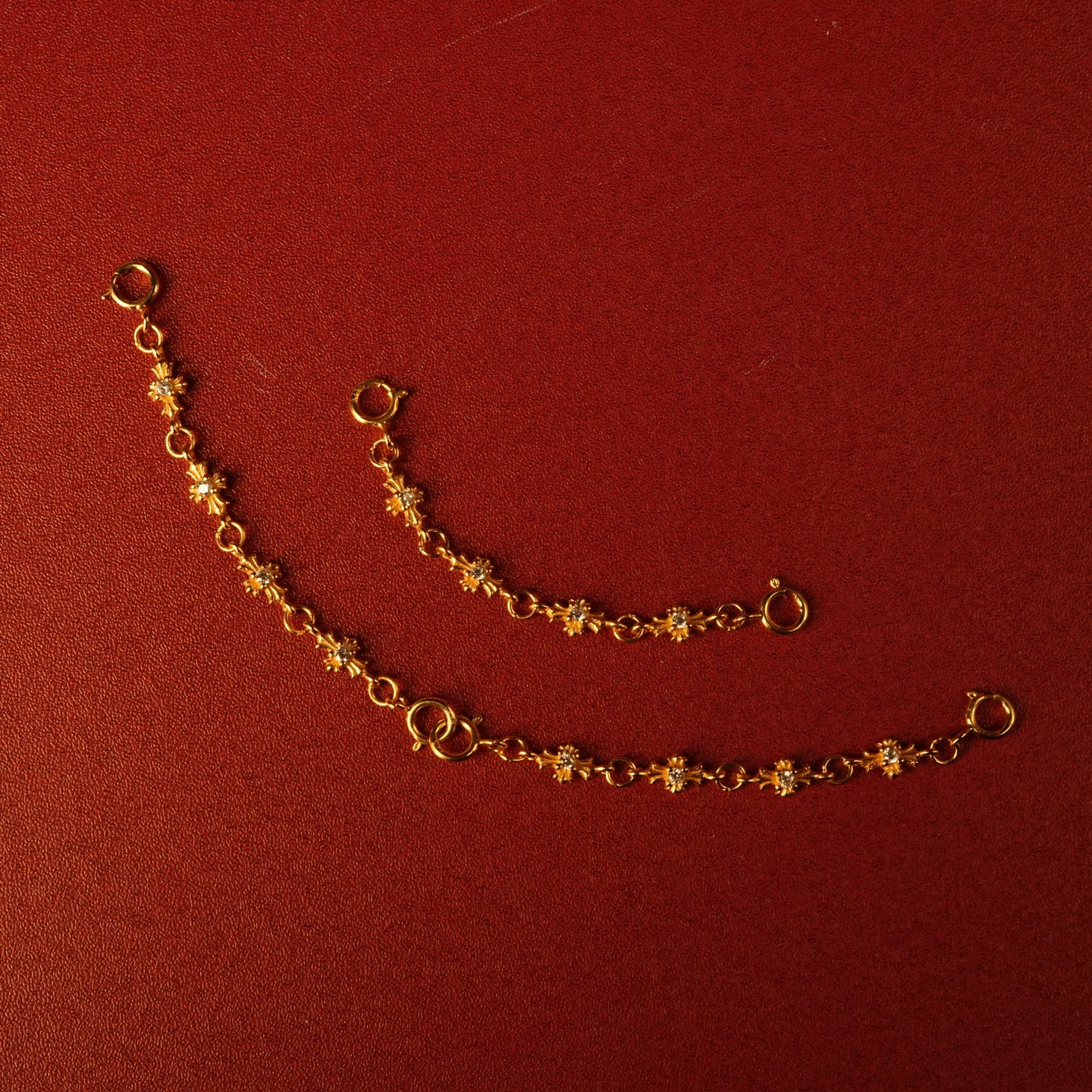 Charm dây bạc mạ vàng
