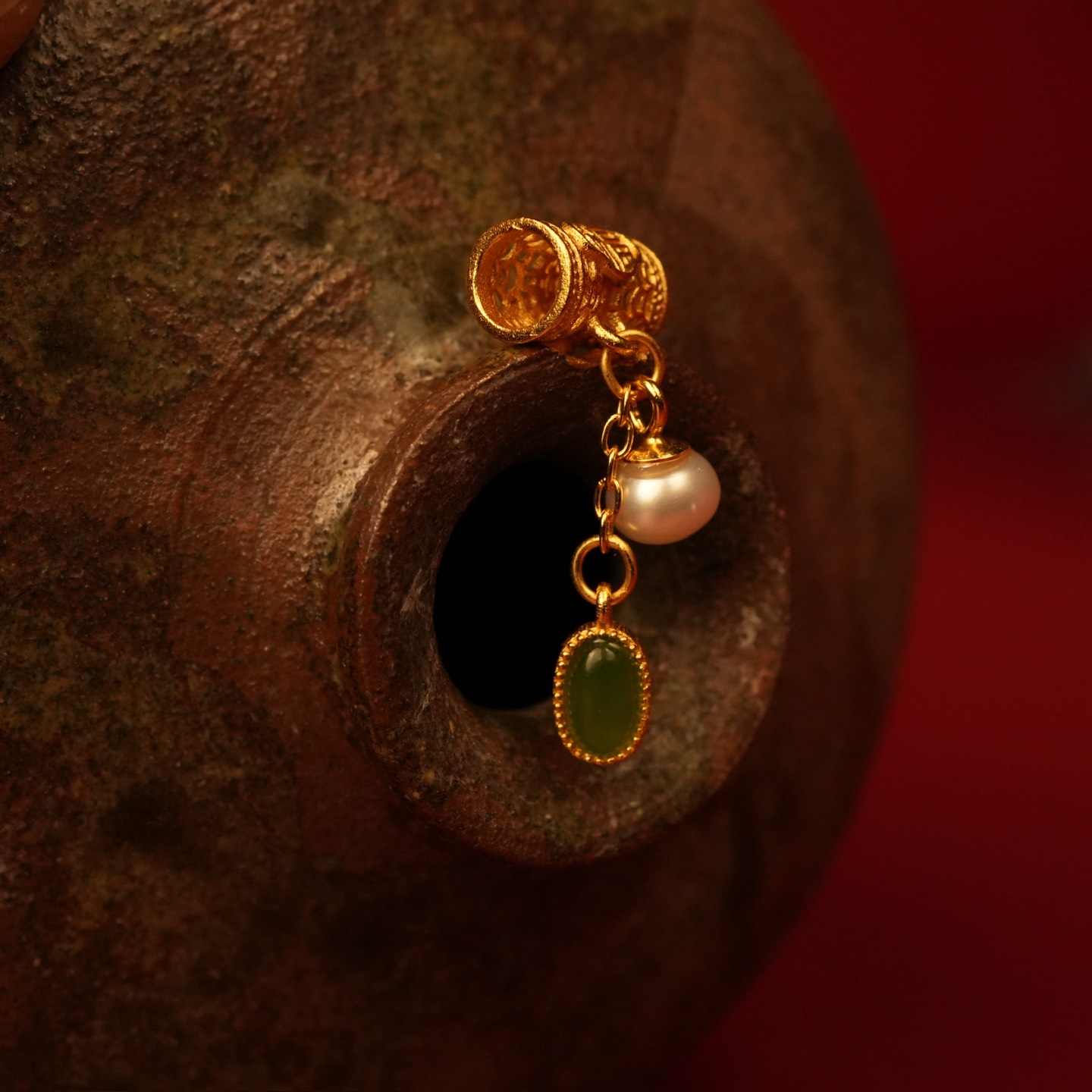 Charm bạc mặt ngọc trai* ngọc bích