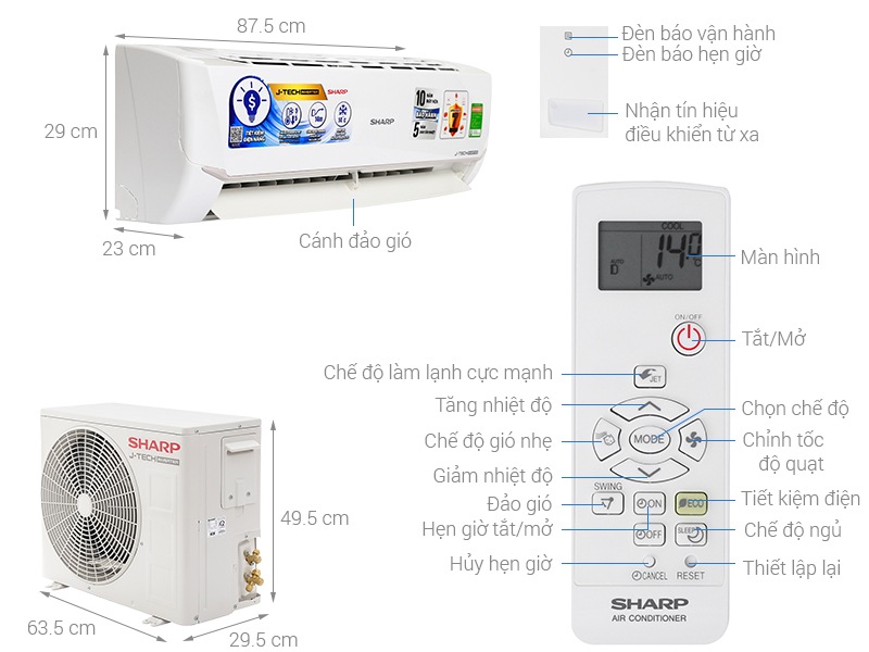 Bảng mã lỗi máy lạnh sharp Inverter