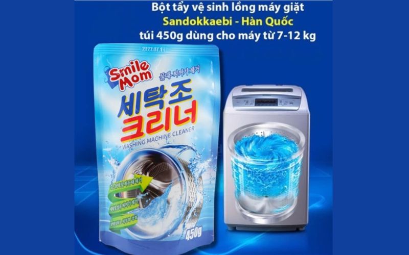 Cách vệ sinh máy giặt bằng bột tẩy Hàn Quốc sạch sâu, khử mùi hiệu quả