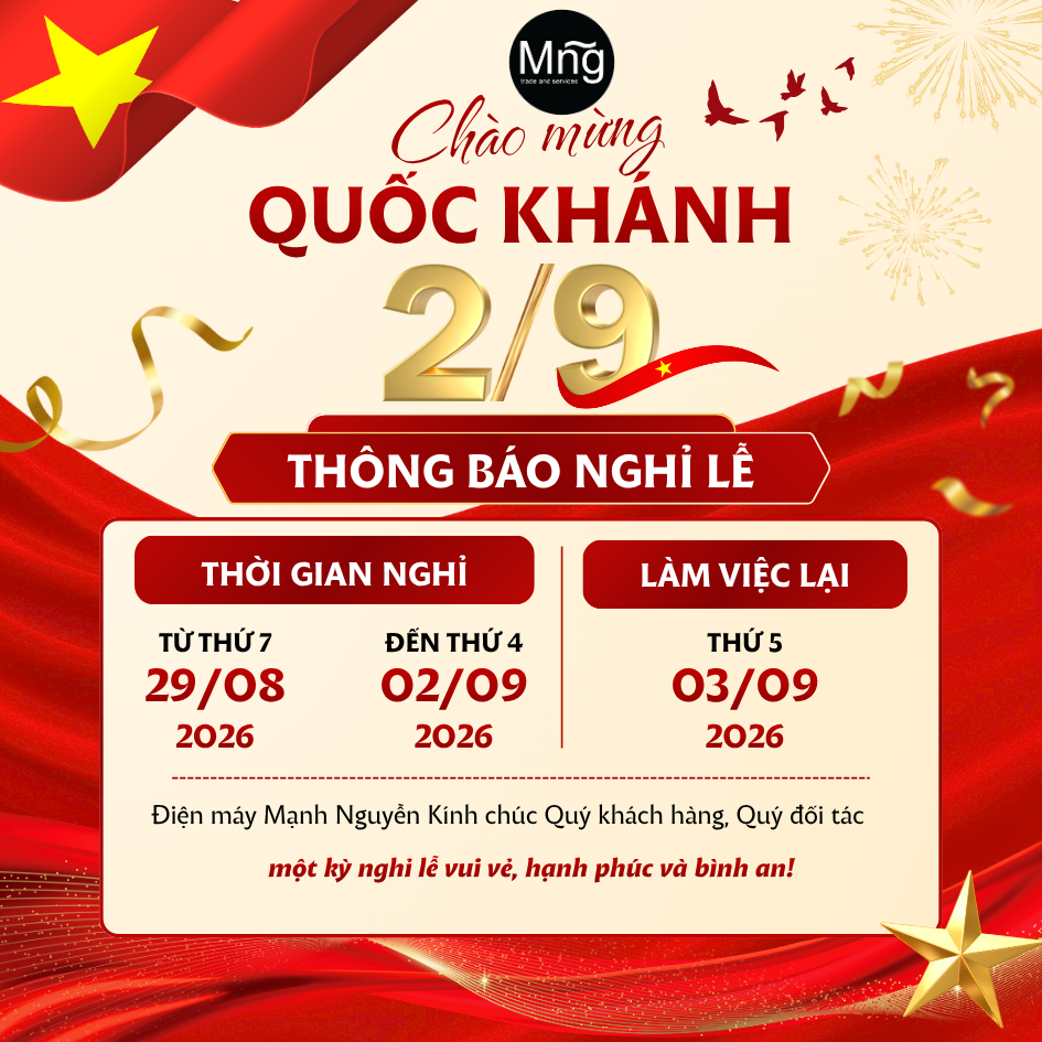 Thông báo nghỉ lễ Quốc Khánh 02/9/2026