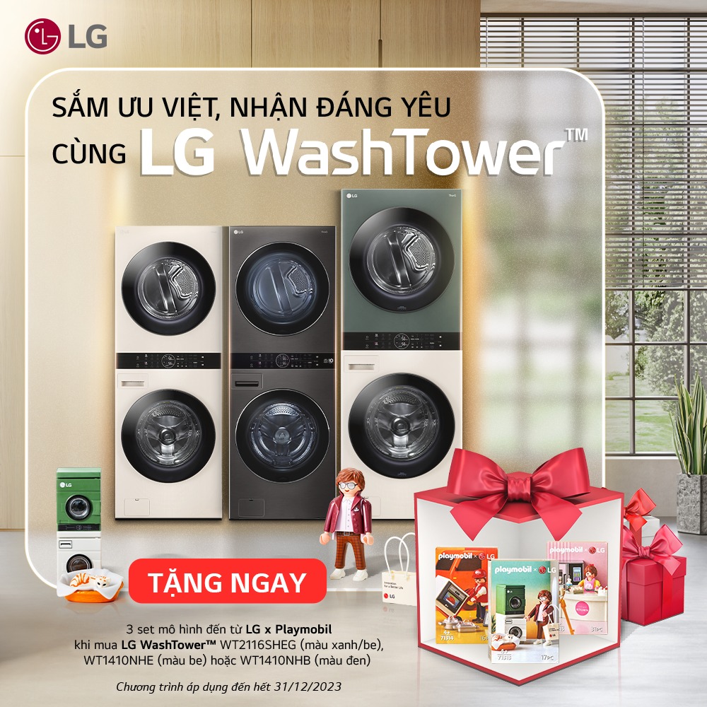 KHUYẾN MẠI ĐẶC BIỆT KHI MUA MÁY GIẶT LG WASHTOWER