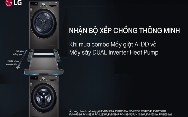 Chương trình: MUA SẢN PHẨM MÁY GIẶT, MÁY SẤY LG NHẬN QUÀ LIỀN TAY.