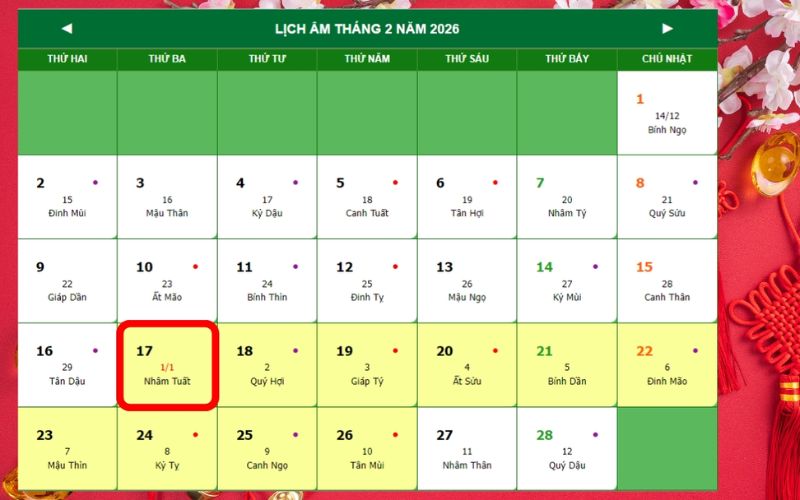 Lịch nghỉ Tết Nguyên Đán 2026 chính thức là vào ngày nào