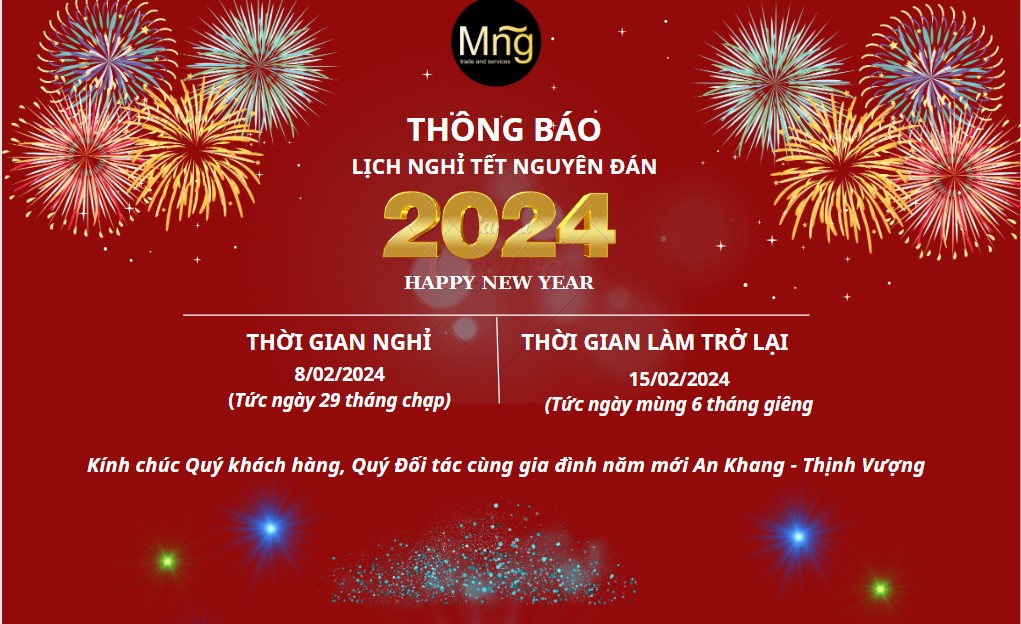 THÔNG BÁO LỊCH NGHỈ TẾT NGUYÊN ĐÁN 2024
