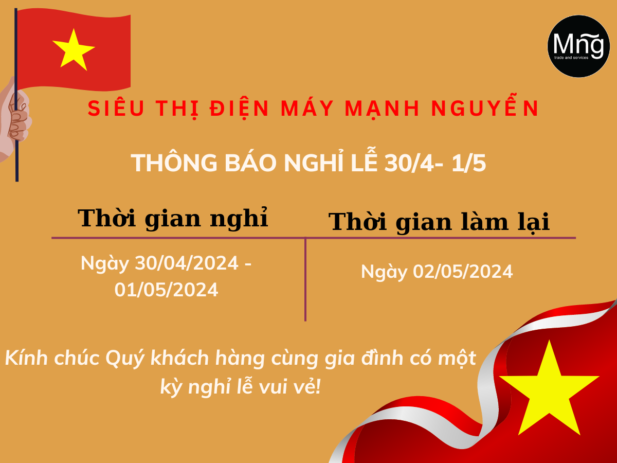 Thông báo nghỉ lễ 30-4 và 01-05