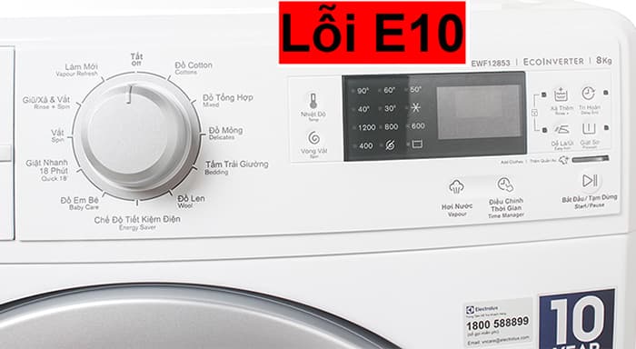 Lỗi E10 ở máy giặt Electrolux