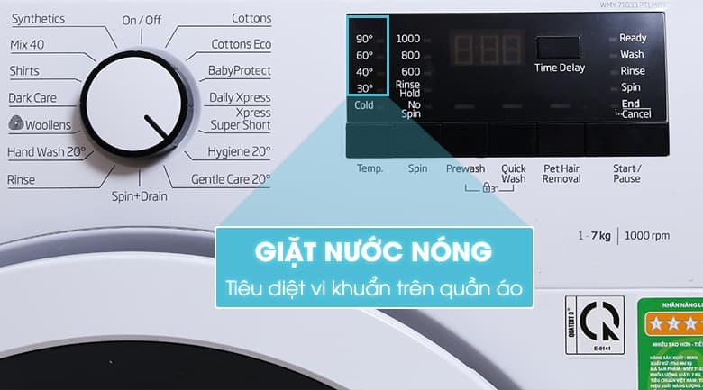 Máy giặt cửa ngang 7 kg Beko WMY 71033 PTLMB3
