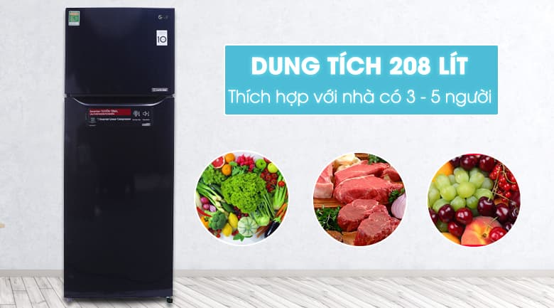 Tủ lạnh LG Inverter 208 lít GN-L208PN