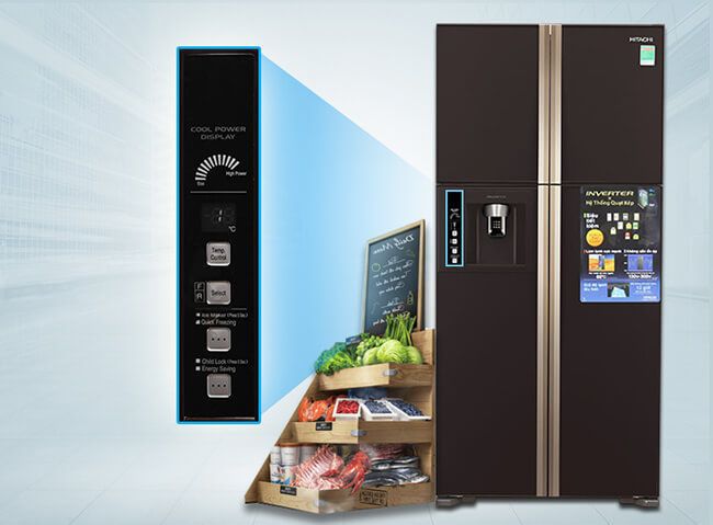 Các tính năng công nghệ nổi bật của tủ lạnh Hitachi W660FPGV3X - bảng điều khiển led