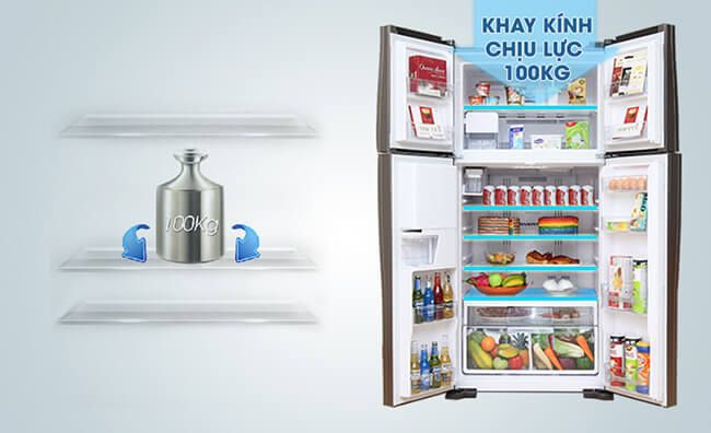 Các tính năng công nghệ nổi bật của tủ lạnh Hitachi W660FPGV3X - khay chịu lực tốt