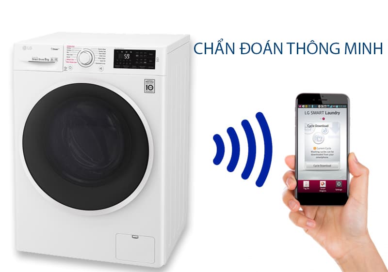MÁY GIẶT 8KG LG FC1408S4W1 LỒNG NGANG