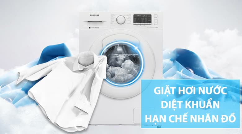 máy giặt thông minh công nghệ giặt hơi nước giúp diệt khuẩn, chống nhăn