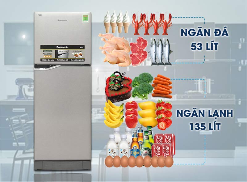 Tủ lạnh Panasonic NR-BA228PSV1 188 lít