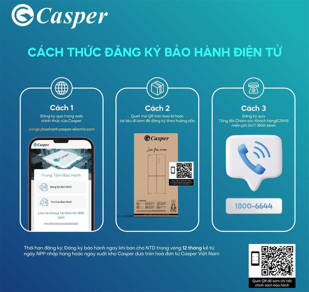  Hướng dẫn bảo hành điện tử đối với các sản phẩm của Casper