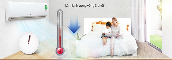 lắp điều hòa phòng khách làm lạnh nhanh