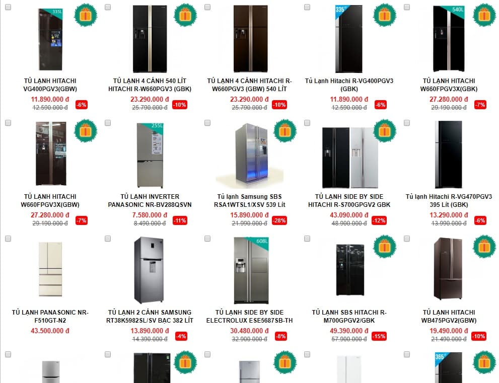 tủ lạnh chính hãng giá rẻ