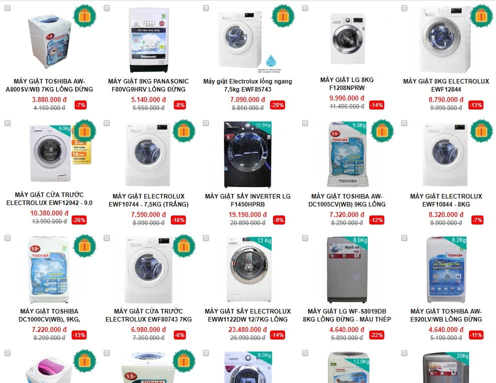 máy giặt giảm giá lớn