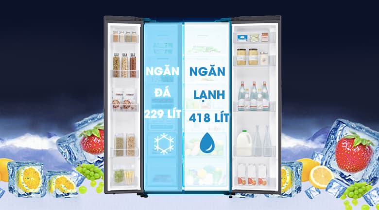 Tủ lạnh Samsung 680L Side by side RS62R5001B4/SV chất lượng