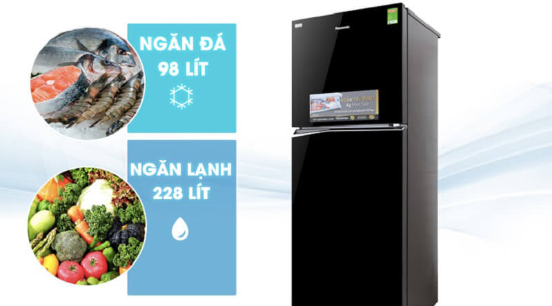 Tủ lạnh Panasonic Inverter 326 lít NR-BL351GKVN dung tích lớn