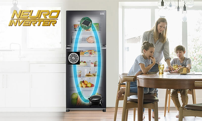 Tủ lạnh Mitsubishi inverter 344 lít MR-FX43EN-GSL-V inverter