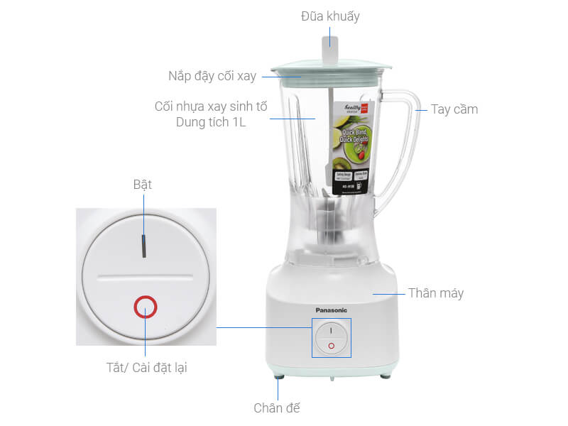 Máy xay sinh tố Panasonic MX-M100GRA cấu tạo