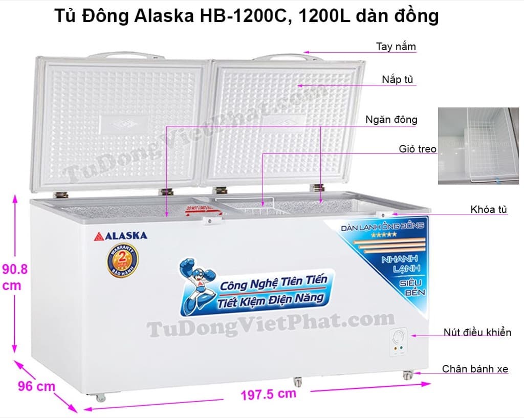 Tủ đông Alaska HB 1200 C