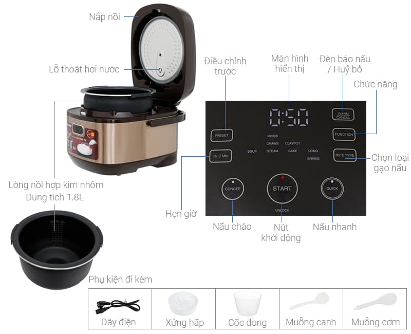 Nồi cơm điện cao tần Sharp KS-IH191V-GL