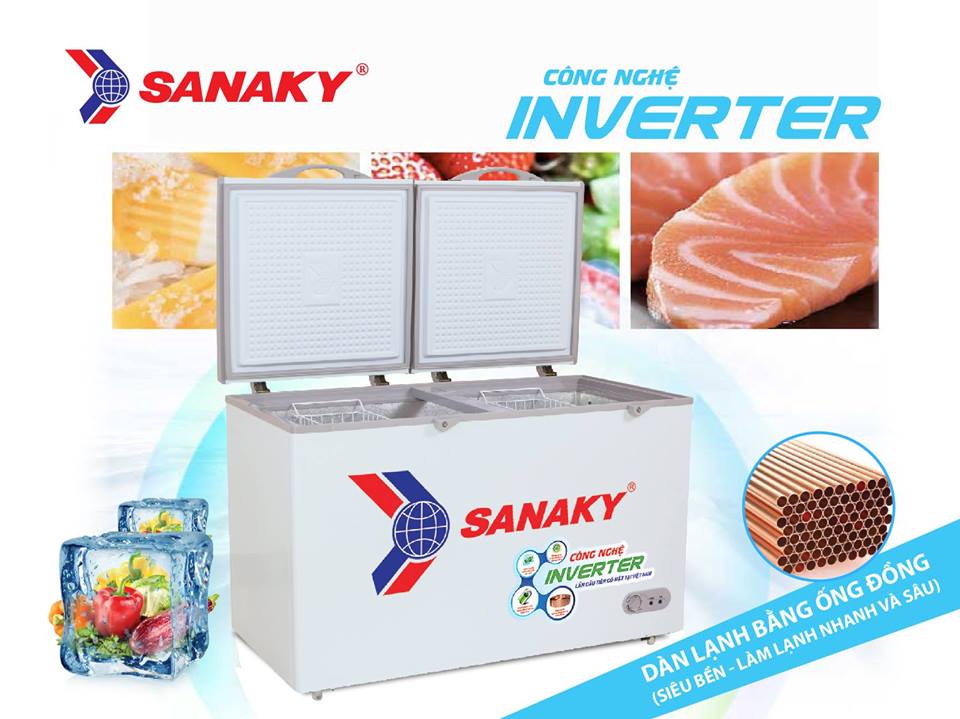 Tủ đông Sanaky 400 Lít Inverter 1 ngăn 2 cánh VH-4099A4KD