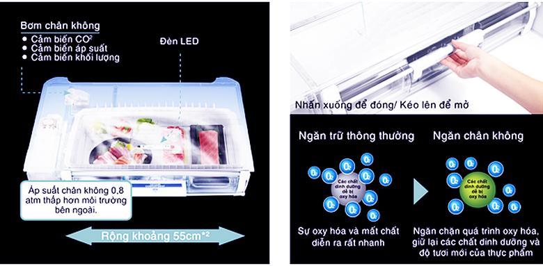 Tủ lạnh Hitachi trang bị ngăn chân không