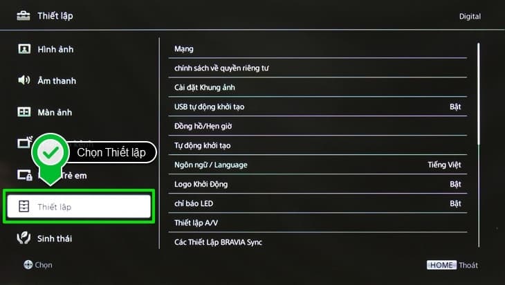 cách kết nối mạng cho tivi sony 3