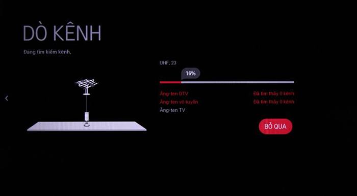 hướng dẫn dò kênh tivi lg đang dò