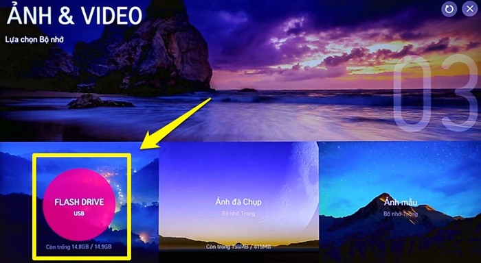 nghe nhạc xem phim trong usb trên smart tivi lg chọn