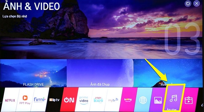 nghe nhạc xem phim trong usb trên smart tivi lg nhạc