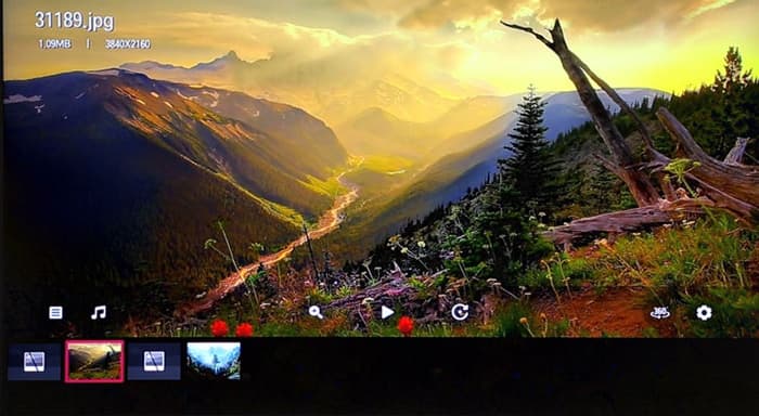 nghe nhạc xem phim trong usb trên smart tivi lg xem ảnh