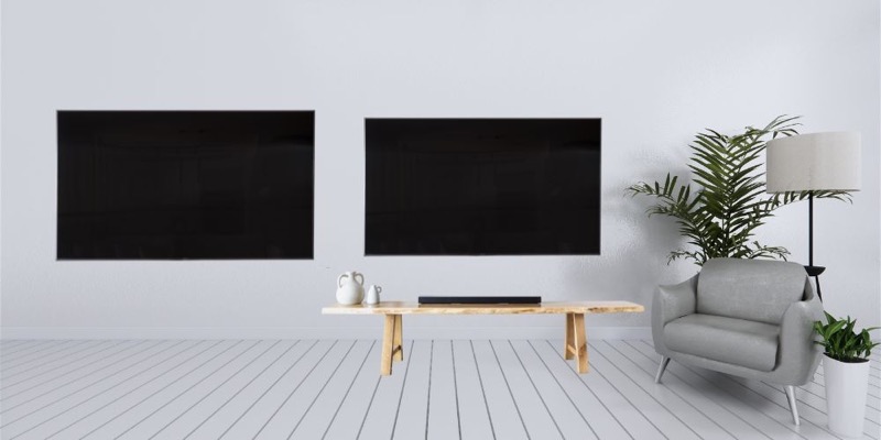Sự khác biệt về kích thước khi đặt tivi 55 inch và tivi 50 inch ở cạnh nhau Sự khác biệt về kích thước khi đặt tivi 55 inch và tivi 50 inch ở cạnh nhau