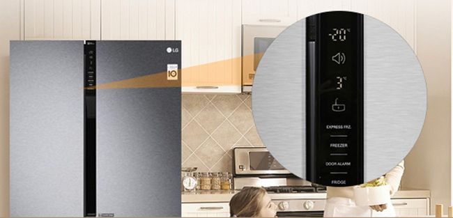 Đánh giá tủ lạnh tủ lạnh Side By Side LG GR-B247JDS 687 lít - bảng điều khiển thông minh