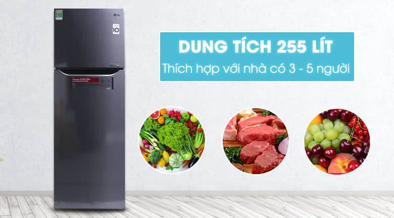 Tủ lạnh LG Inverter GN-L255PS