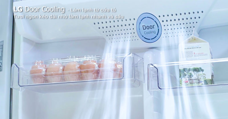 Hệ thống làm lạnh trên cửa tủ lạnh LG