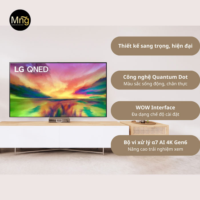 Tivi 50QNED80SRA được thiết kế tinh tế, hiện đại