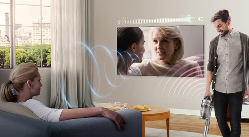 Công nghệ Active Voice Amplifier điều chỉnh âm thanh ngay khi có tiếng ồn Công nghệ Active Voice Amplifier