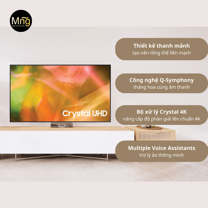 Smart tivi Samsung 75AU8100 với kích thước 75 inch