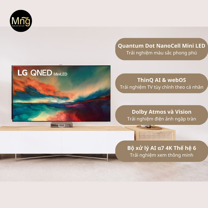 Lắp đặt tivi 75QNED86SRA màn hình hiển thị siêu lớn