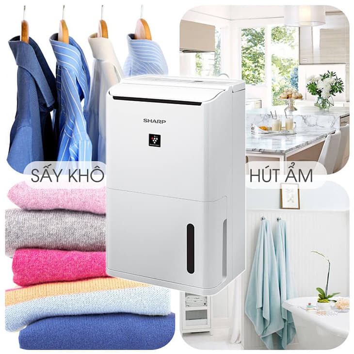 MÁY HÚT ẨM KẾT HỢP LỌC KHÔNG KHÍ SHARP DW-D12A-W