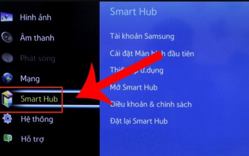 Cài đặt lại Smart Hub để tivi hoạt động bình thường trở lại  Cài đặt lại Smart Hub để tivi hoạt động bình thường trở lại
