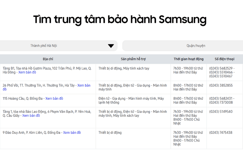 Dễ dàng thấy trung tâm bảo hành điều hòa Samsung bằng bộ lọc Dễ dàng thấy trung tâm bảo hành điều hòa Samsung bằng bộ lọc