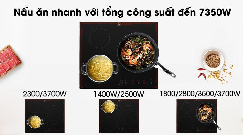 Bếp âm từ Electrolux 3 vùng nấu LIT60336 Bếp âm từ Electrolux 3 vùng nấu LIT60336